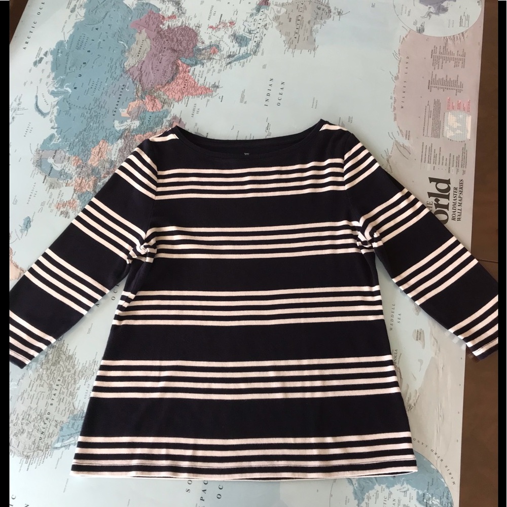 Talbots 3/4 sleeve bateau neck knit top Size L